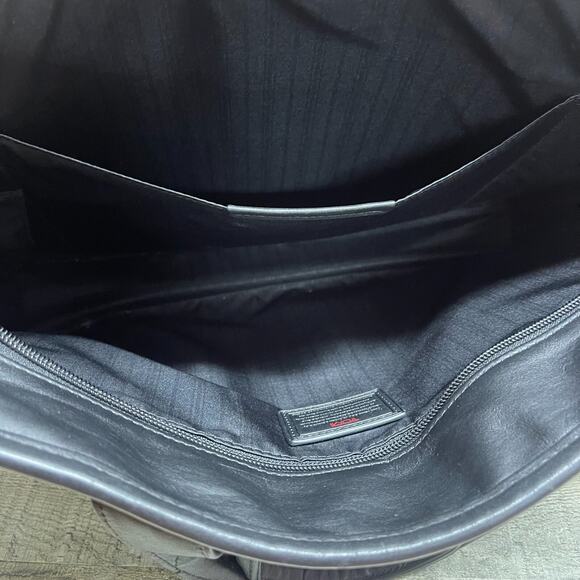 TUMI Leather Briefcase Laptop Bag Black - Picture 10 of 15